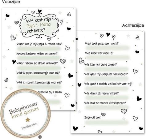 BSG 767 20st Babyshower Babykaarten Babyshower Invulkaarten