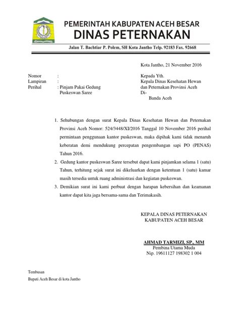 Contoh Surat Pinjam Pakai Tanah