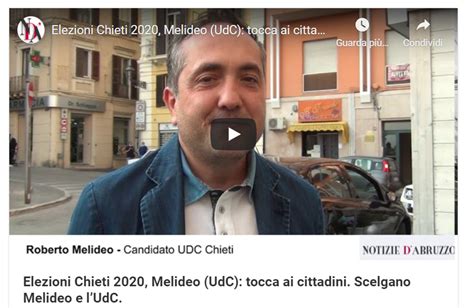 Elezioni Chieti 2020 Melideo UdC Tocca Ai Cittadini Scelgano