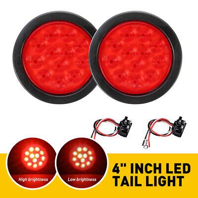 X Inch Round Red Led Truck Trailer Stop Turn Tail Brake Lights