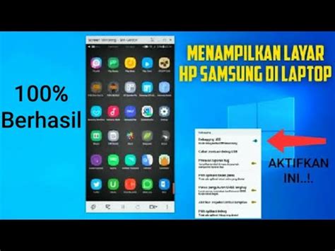 Cara Menampilkan Layar Hp Ke Laptop Dengan Kabel Usb Youtube