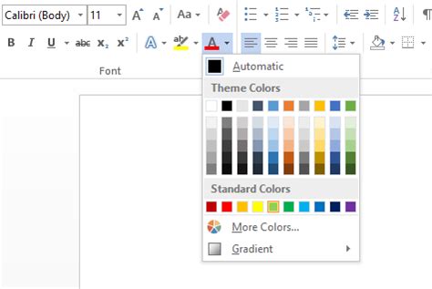 Microsoft Word 2022 Font Color