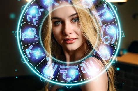 Premium Photo Horoscope Concept Portrait Of A Beautiful Girl On A