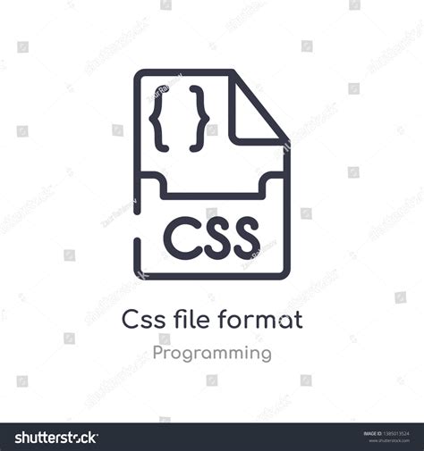 Css File Format Outline Icon Isolated Stock Vector Royalty Free