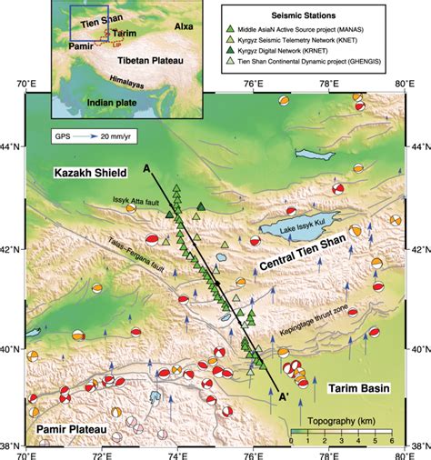 Shaded Relief Map Of The Central Tien Shan Central Asia And