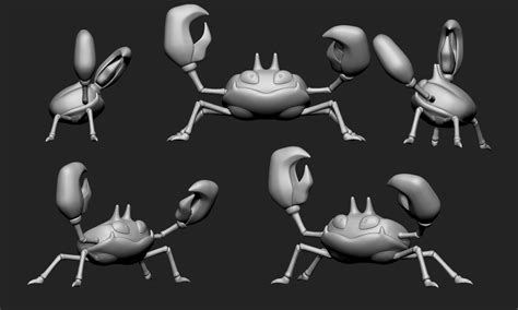 Pokemon Krabby With 2 Different Poses 3d Model 3d Printable Cgtrader