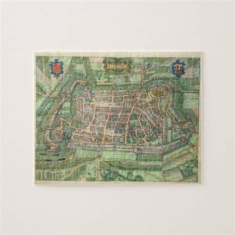 Map Of Luneburg From Civitates Orbis Terrarum B Jigsaw Puzzle Size