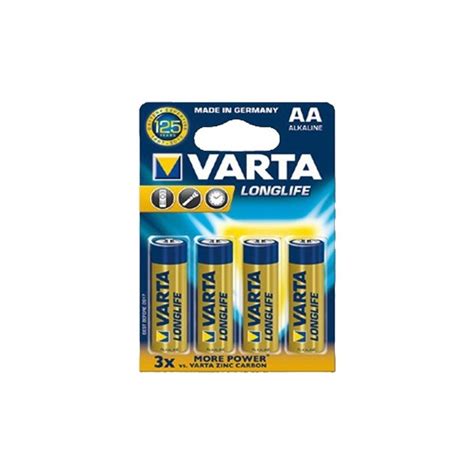 Maglite Piles Alcalines LR06 AA 1 5V Varta Longlife Blister De 4