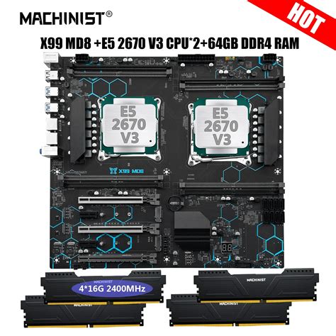 MACHINIST X99 Комбинированная материнская плата с двумя процессорами E5 ...