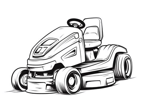 Easy Lawn Mower Coloring Page Coloring Page