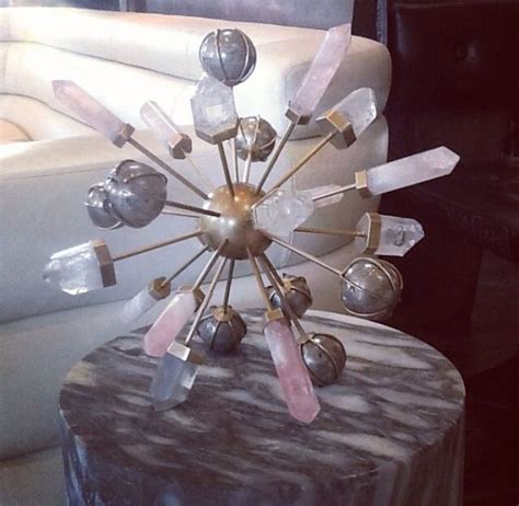 A one-its-kind bejeweled version of Kelly Wearstler signature kaleidoscope with rose quartz ...