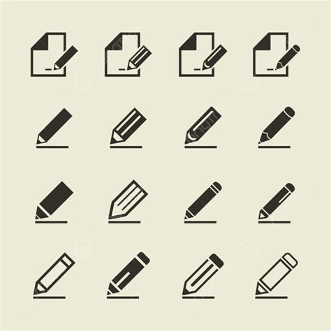 Pencilled Vector Png Images Set Of Icons A Pencil Book Paper A Png