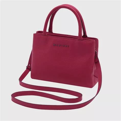 Bolsa Mariart Transversal Feminina De Couro Bovino Canastra Cor Cardeal