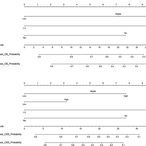 Nomograms Predicting And Year Os A And Css B The Total Points