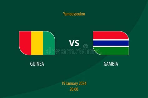 Guinea Vs Gambia Football Scoreboard Broadcast Template Stock ...