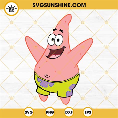 Patrick Star SpongeBob SVG DXF EPS PNG Cricut Silhouette Clipart