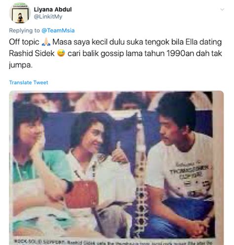 Viral Foto Bersama Rashid Sidek Ella Respon Gosip Bercinta Tahun 1990