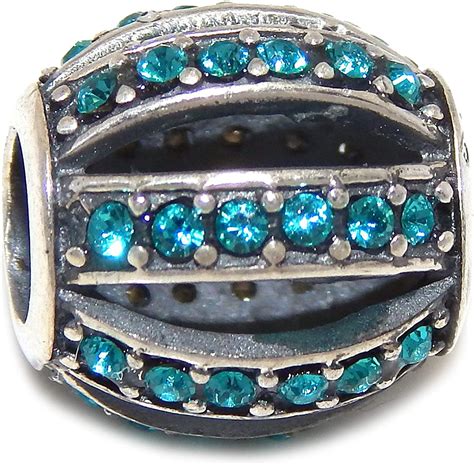 Amazon ICYROSE Solid 925 Sterling Silver Barrel With Blue Crystals