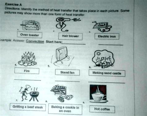 Solved Exercise A Directions Identify The Method Of Heat Transfer