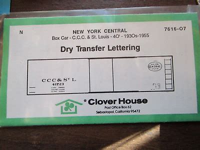 Clover House Dry Transfer N New York Central Box Car More