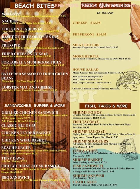 Online Menu of Tipsy Turtle Seaside Bar & Grill Restaurant, Galveston ...