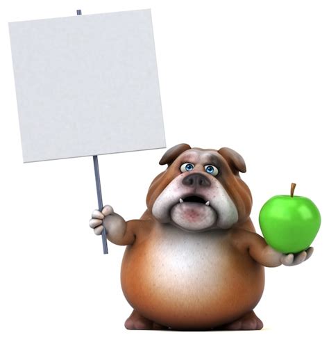 Fun Bulldog Animation Premium Photo