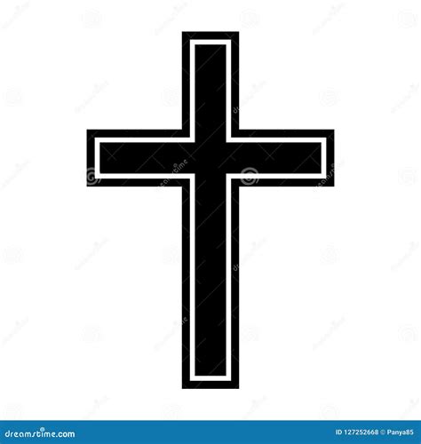 Symbol of a Church Cross. Christianity Religion Symbol Stock Vector ...