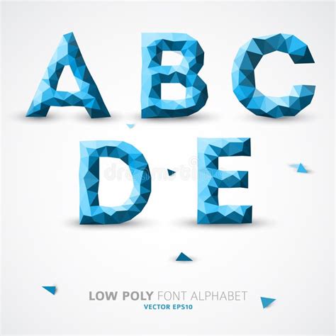 Low Poly Alphabet Font Vector Illustration Stock Illustrations