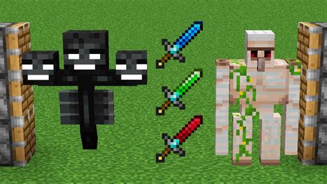 X999 Wither And All Swords And X999 Iron Golem Combined In Minecraft