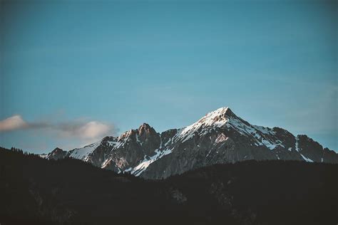 HD wallpaper: Snow-top Mountain Under Clear Sky, background, background ...