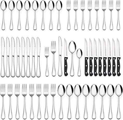 Lianyu 48 Piece Cutlery Set With Steak Knives Stainless Steel Flatware