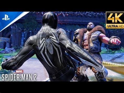 Advanced Black Suit Vs Kraven Boss Fight Ultimate Difficulty Spider