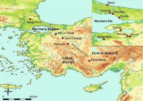 Map Of Central And Western Anatolia With The Location Of Regions And