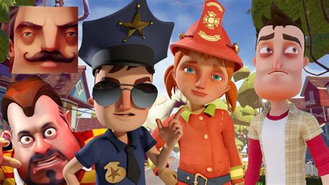 Hello Neighbor My New Neighbor Mya Firefighter Aaron Cop Player Dark