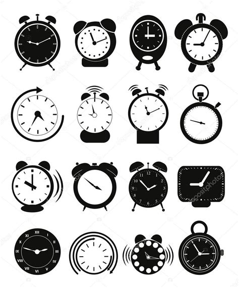 Alarm Clock Icons Set Stock Vector Image By Sdp Creations