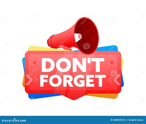 Dont Forget Badge With Megaphone Banner Label Marketing And Advertising Stock Vector