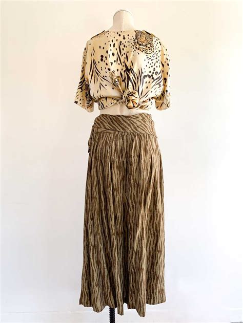 1980 S Banana Republic Safari Jungle Skirt Gem