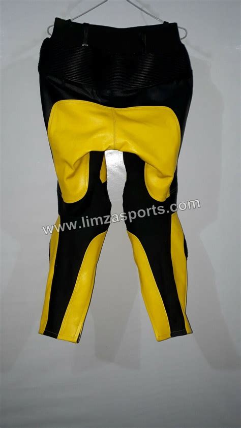 Motorcycle Yellow Leather Pants Motorbike Riding Trouser MotoGp EBay