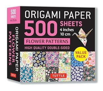 Origami Paper 500 Sheets Flower Patterns 4 10 CM Tuttle Origami