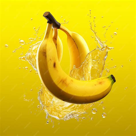 Premium Photo | 3Drendered banana with banana milkshake splash