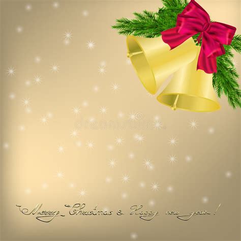 Christmas Greeting Card With Jingle Bells Stock Vector Illustration