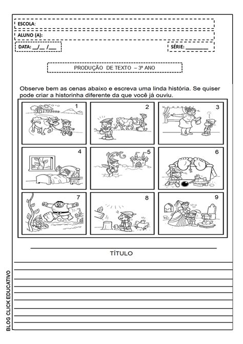 Click Educativo João e o Pé de Feijão Produção de texto para 3º ano