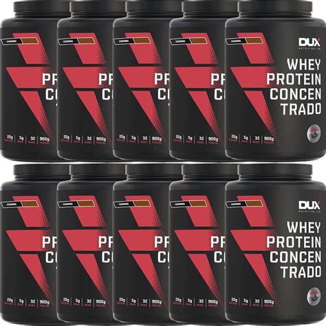 Kit X Whey Protein Concentrado G Cookies Dux Nutrition