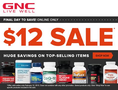 GNC $12 Sale - Up to 67% off Vitamins, Supplements & Nutrition