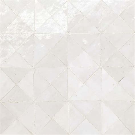 Bedrosians Zagora Blanc Triangle Glossy Zellige Mosaic Tile