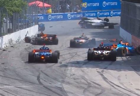 IndyCar driver launched into fence in huge multi-car crash as Toronto ...