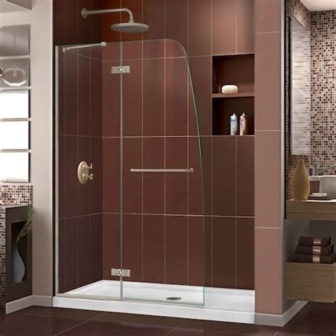 Dreamline Elegance Ls 44 à 46 Po L X 72 Po H Porte De Douche à Pivot Sans Cadre Fini Nicke