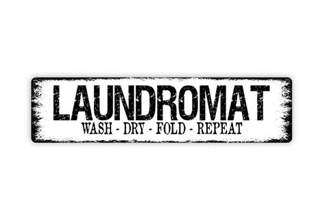 Laundromat Wash Dry Fold Repeat Sign Laundry Room Rustic Etsy