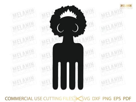 Afro Comb Svg Afro Pick Svg Natural Hair Svg Afro Puff Svg Etsy