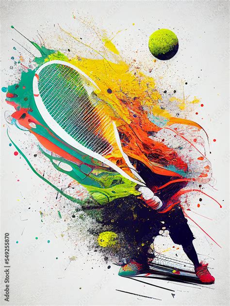 Tennis. Colorful abstract tennis background. Sports poster illustration Stock Illustration ...